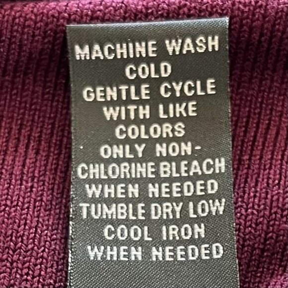 INC Draped Open Front Cardigan Sweater, Faux Suede Panels, in Port (PL) New/Tag - Picture 9 of 10